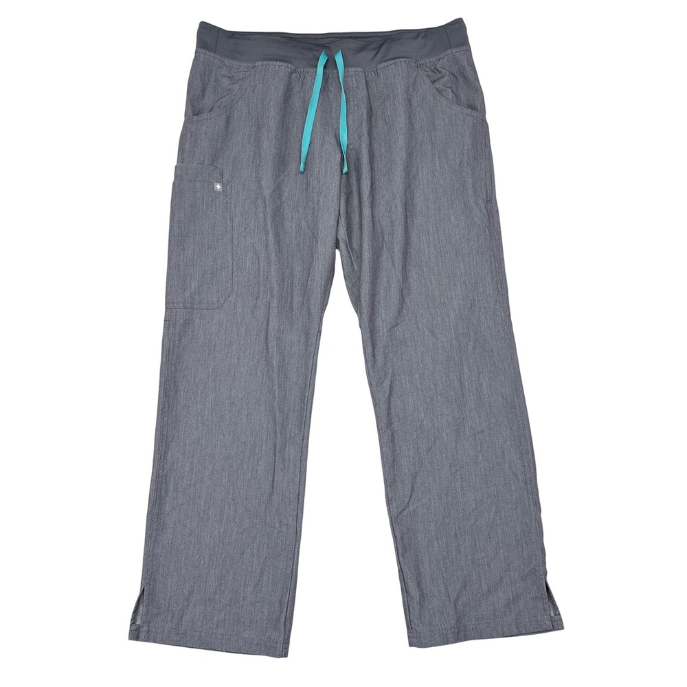Figs Kade Straight Scrub Pants Women's Size Large Gray Medical Nurse Hospital